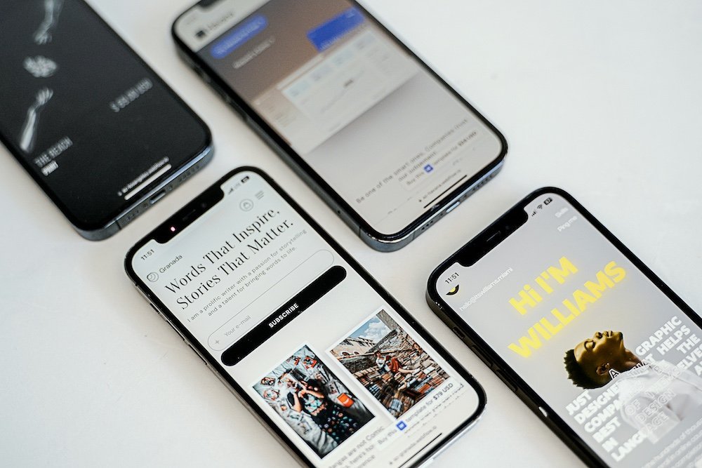 Responsive website design across mobile, tablet, laptop, and desktop screens