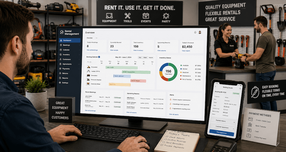 Software Development Rental business software inventory booking and management dashboard