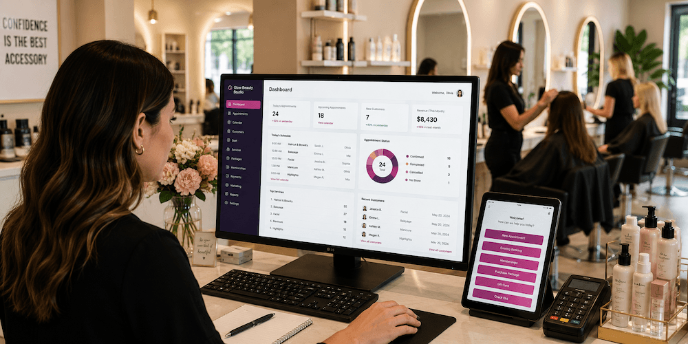 Software Development Salon spa and beauty software booking and client management dashboard